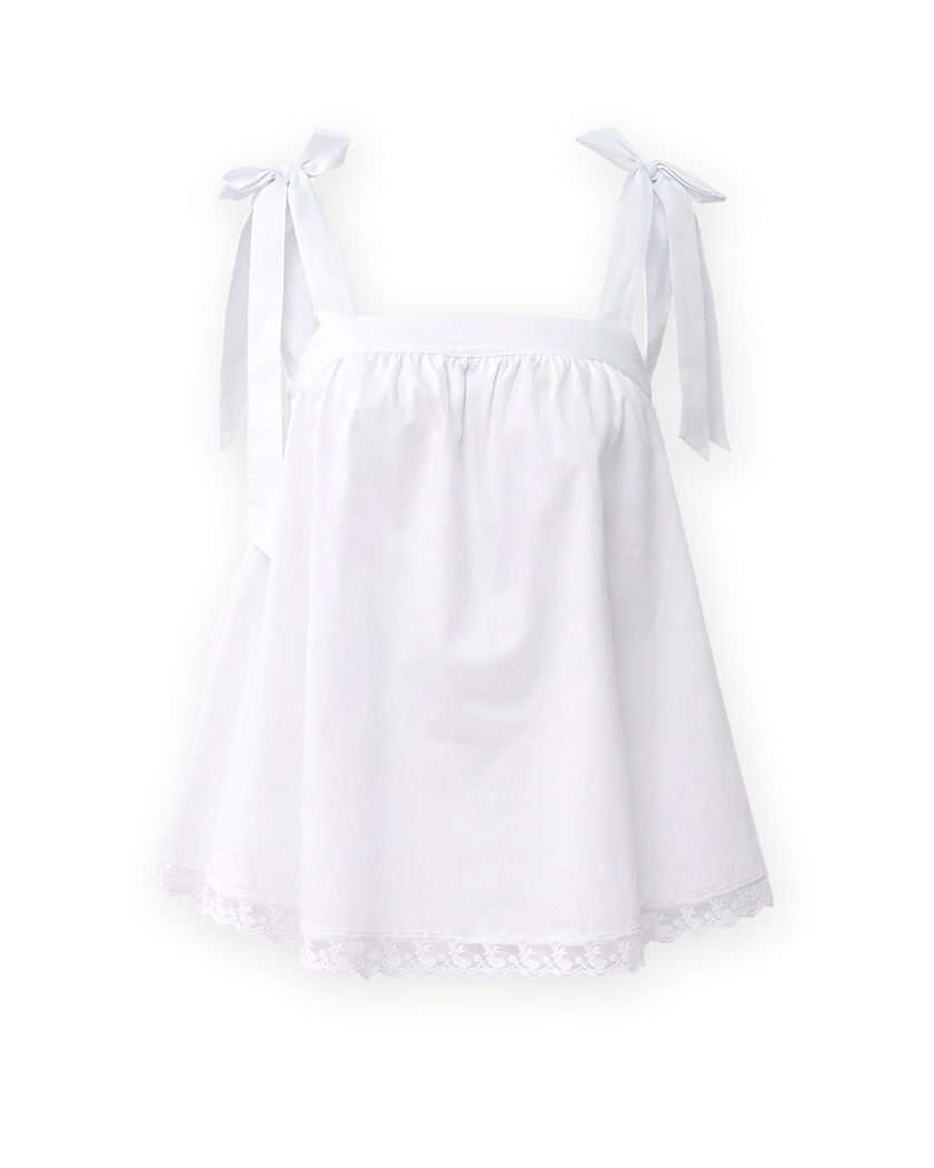LEO BABY DOLL TOP - White