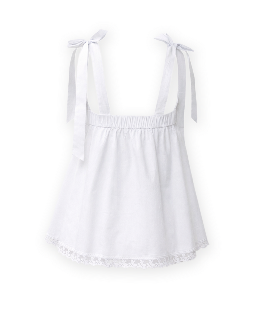 LEO BABY DOLL TOP - White